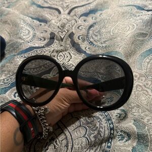 Gucci Black Oversized Round Sunglasses